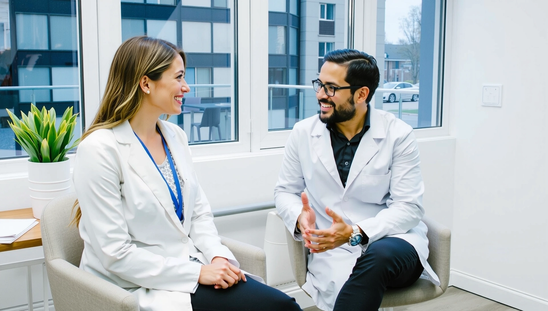 Doctor o nutricionista explicando suplementos a un paciente
