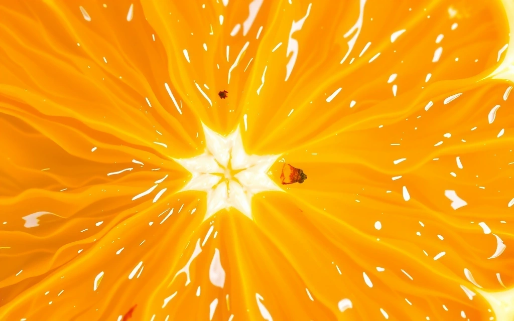 Primer plano de una naranja fresca y jugosa, simbolizando la Vitamina C